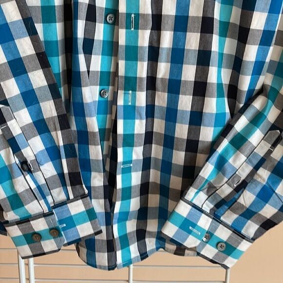 Express shirt sp white black blue checks fitted - Picture 6 of 7